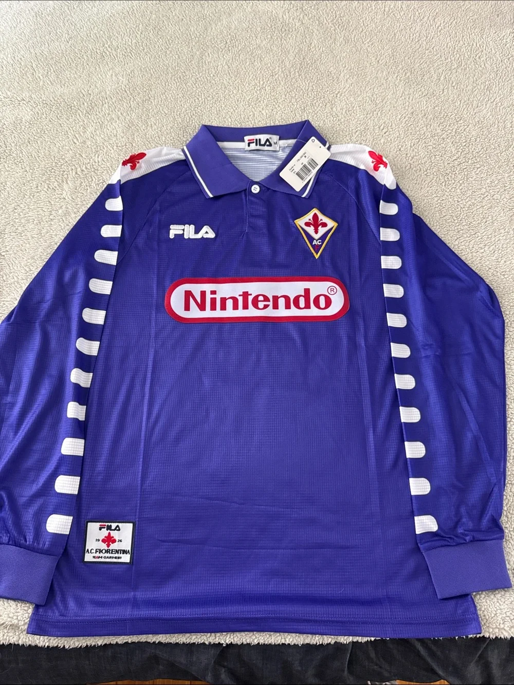 RARE AFC Fiorentina 🇮🇹 #8 Dunga 1998-99 Serie A FILA Long Sleeve Jersey - Picture 2 of 9